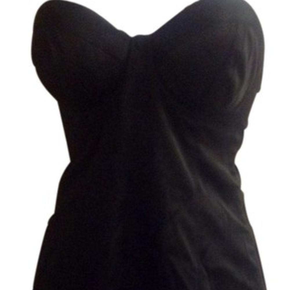 Guess Black Strapless Mini with Feathers Underline